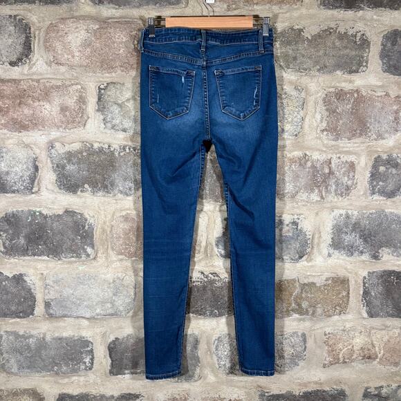 Old Navy Rockstar‎ Jeans Woman's 4 Blue Distressed Mid-Rise Skinny Stretchy Y2K - Picture 6 of 14